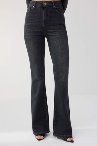 Jean flare taille haute - Anthracite