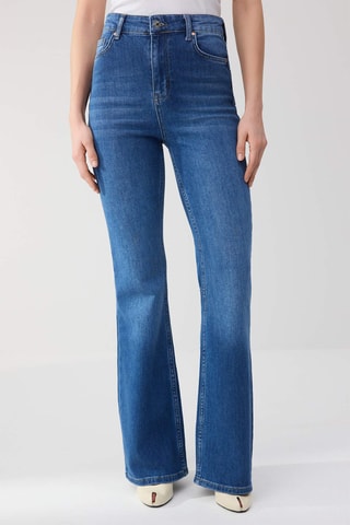 Jean flare taille haute - Bleu foncé