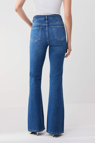 Jean flare taille haute - Bleu foncé