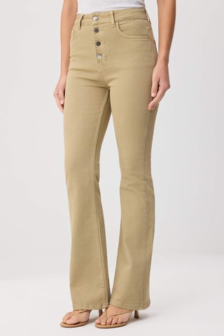 Jean flare taille haute - Camel