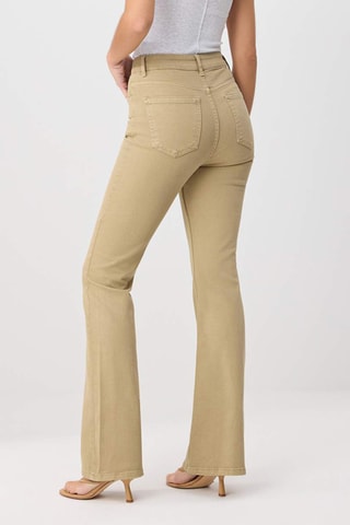 Jean flare taille haute - Camel
