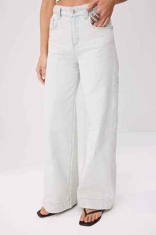 Jean wide legs taille haute - Bleu clair