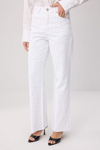 Jean wide legs taille haute - Blanc