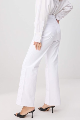 Jean wide legs taille haute - Blanc