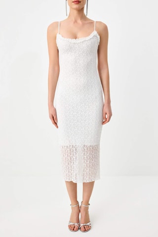 Robe fourreau en dentelle - Blanc