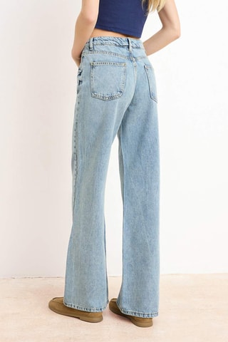 Jean wide legs taille haute - Bleu clair