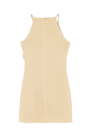 Robe portefeuille en lin - Jaune clair