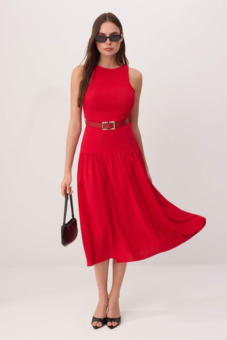 Robe midi - Rouge