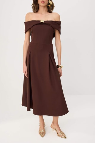 Robe midi - Marron