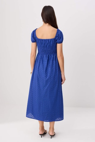Robe patineuse en broderie anglaise - Bleu foncé