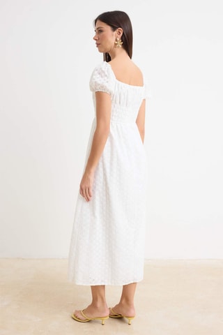 Robe patineuse en broderie anglaise - Blanc