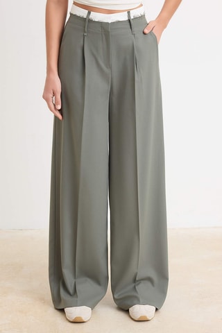 Pantalón wide leg - Caqui