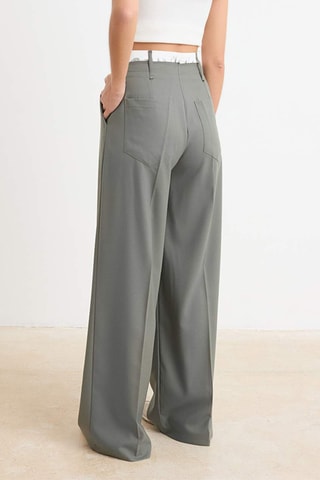 Pantalón wide leg - Caqui