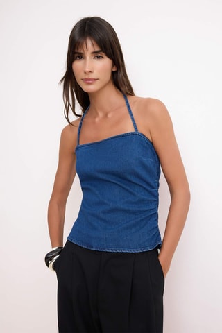 Top en jean - Bleu foncé