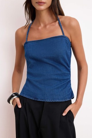 Top en jean - Bleu foncé
