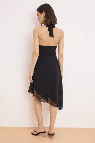 Vestido drapeado - Negro