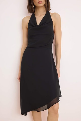 Vestido drapeado - Negro