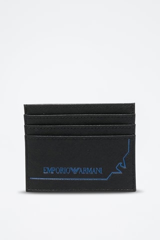 Portefeuille en cuir de veau - Noir - Emporio Armani