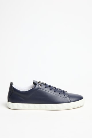 Baskets en cuir - Bleu nuit - Emporio Armani