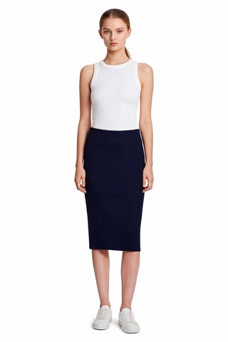 Jupe fourreau taille haute - Bleu marine - Emporio Armani