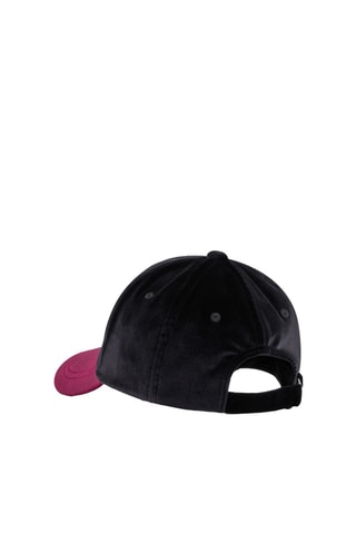 Casquette en velours - Noir et fuchsia