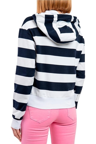 Sweat à capuche - Bleu marine et blanc