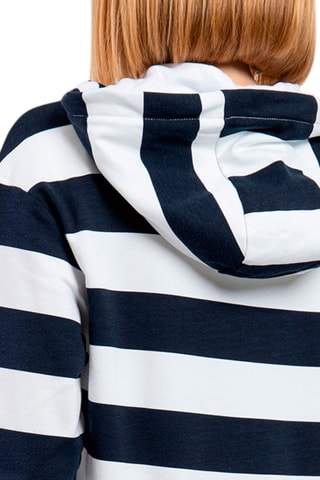 Sweat à capuche - Bleu marine et blanc