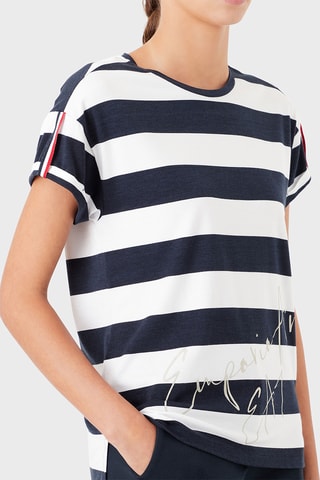 T-shirt - Blanc et bleu marine