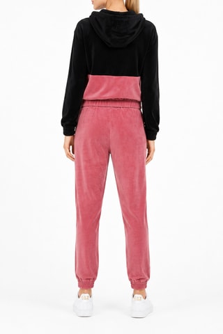 Sweat à capuche et jogging en velours - Noir et rose