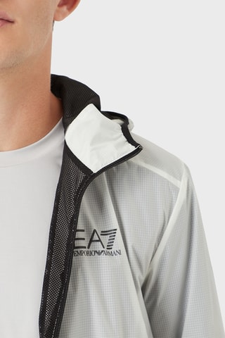 Veste à capuche - Blanc et gris clair