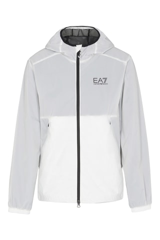 Veste à capuche - Blanc et gris clair