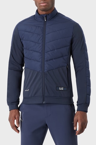Veste bi-matière - Bleu marine