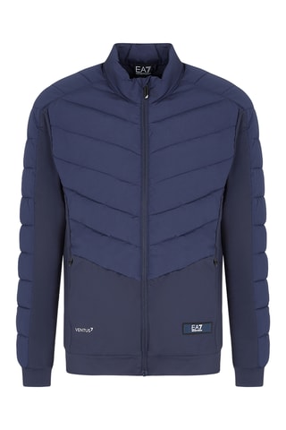 Veste bi-matière - Bleu marine