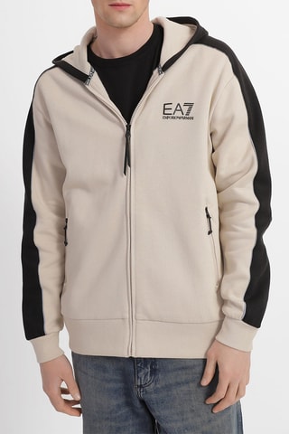 Sweat à capuche - Beige et noir