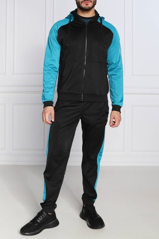 Sweat à capuche et jogging - Noir et turquoise