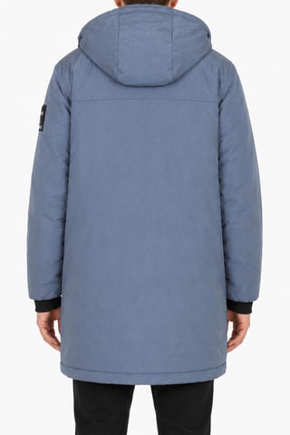 Doudoune longue à capuche - Bleu clair