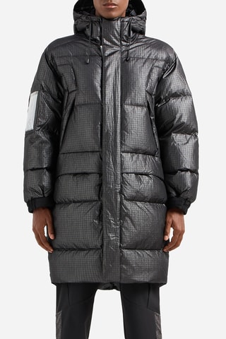 Anorak largo con capucha - Negro