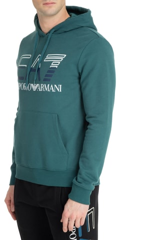 Sweat à capuche EA7 Bleu-vert