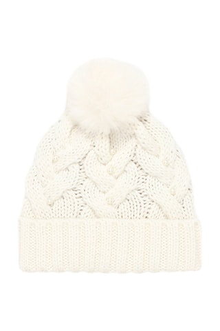 Berretto con pompon - Bianco