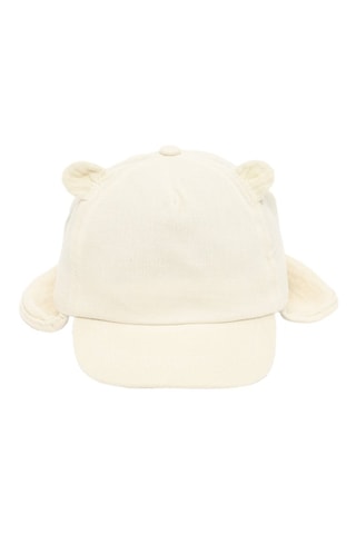 Cappellino con orecchie - Ecrù