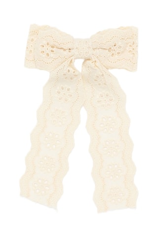 Fermaglio per capelli in sangallo - Beige