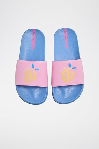 Claquettes - Bleu clair et rose