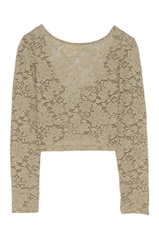 Crop top en dentelle - Kaki