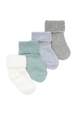 4 paia di calze - Bianco e grigio chiaro melange