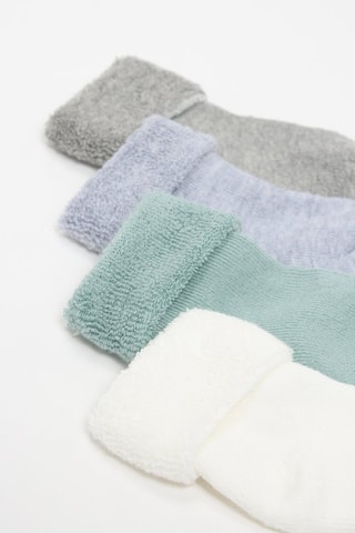 4 paia di calze - Bianco e grigio chiaro melange