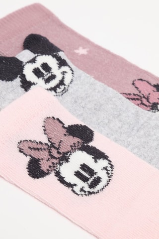 3 paia di calze Topolino e Minni Disney - Rosa chiaro e grigio chiaro