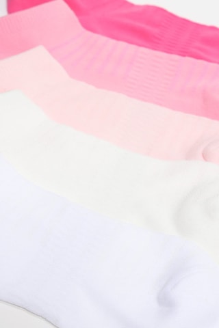 5 paia di calze - Bianco e rosa