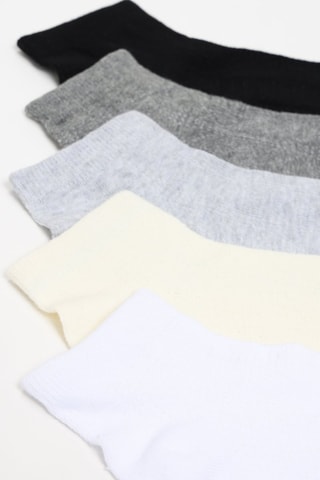 5 paia di calze - Bianco e grigio