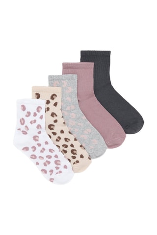 5 paia di calze - Bianco e beige