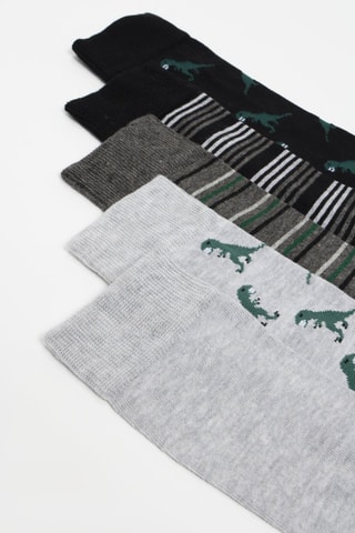 5 paia di calze - Grigio chiaro melange e nero